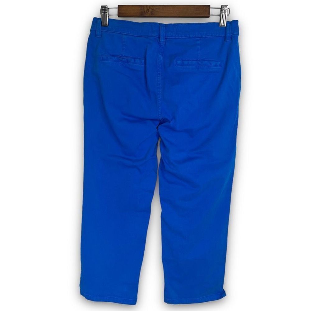 Lila Ryan Blue Mid-Rise Flat Front Straight Leg Stretch Chino Cropped Pants Sz 4 - Picture 2 of 14